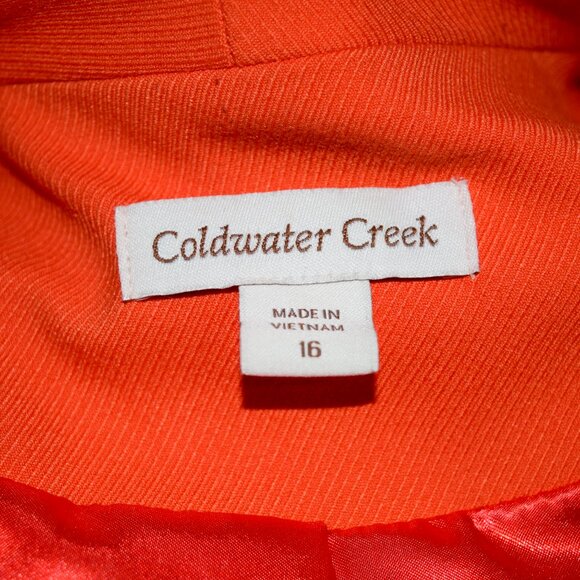Coldwater Creek Size 16 Orange Shawl Collar Single Button Blazer - Picture 6 of 7